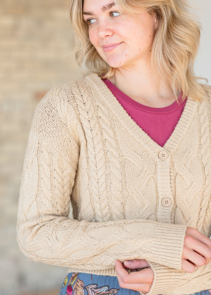 Camreigh Button Up Cropped Cardigan - FINAL SALE