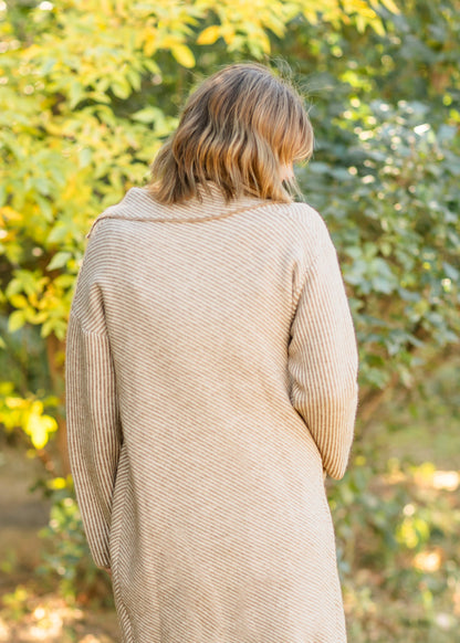 Carmen Striped Knit Lapel Cardigan Coat - FINAL SALE