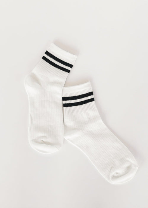 Casual Striped Cuff Ankle Socks - FINAL SALE