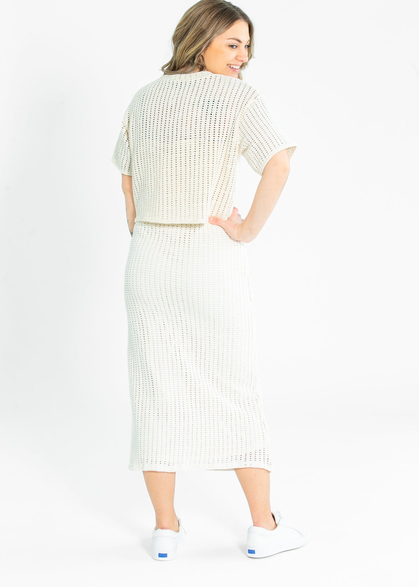Cheese Board Open Knit Midi Skirt - FINAL SALE
