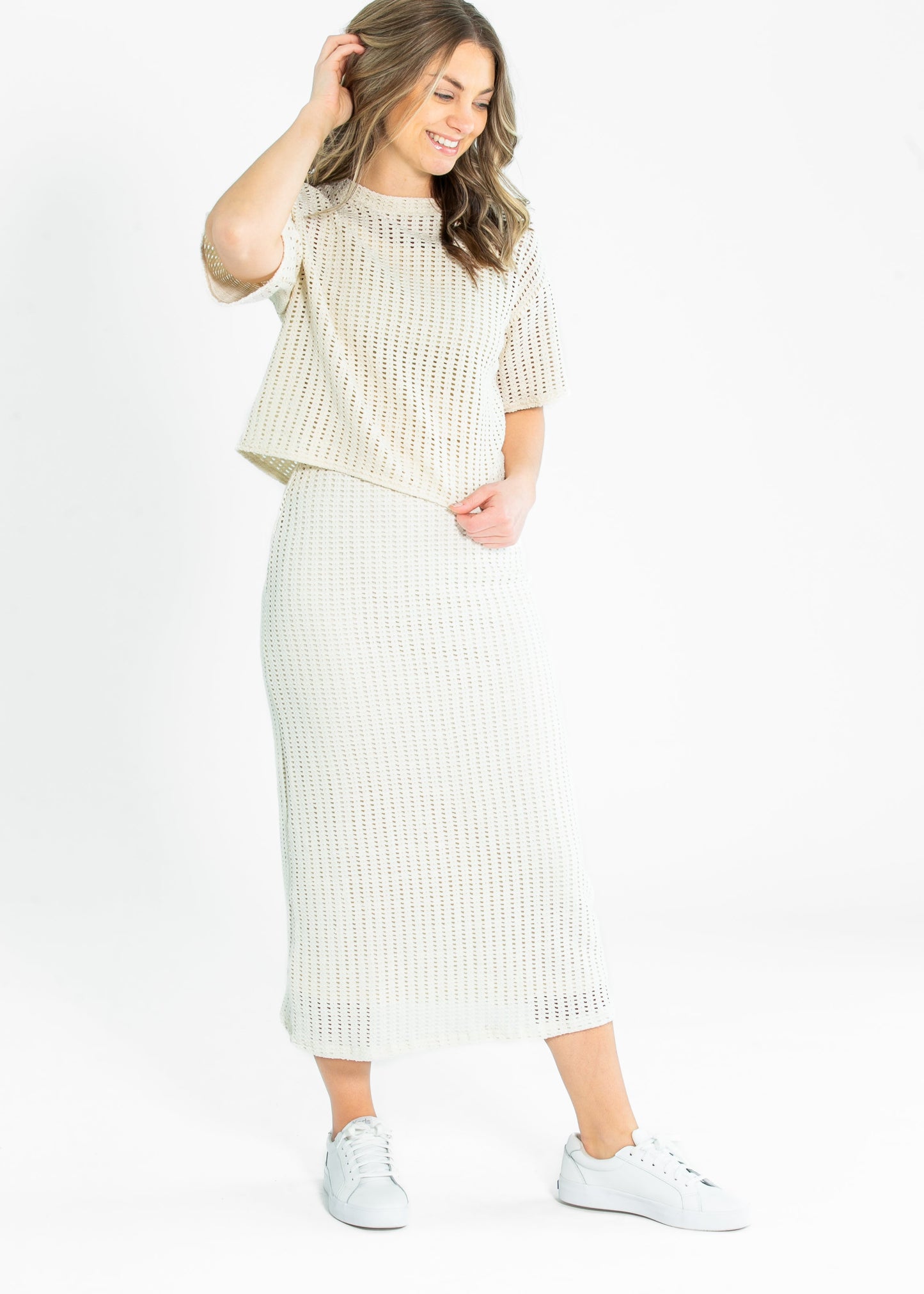 Cheese Board Open Knit Midi Skirt - FINAL SALE