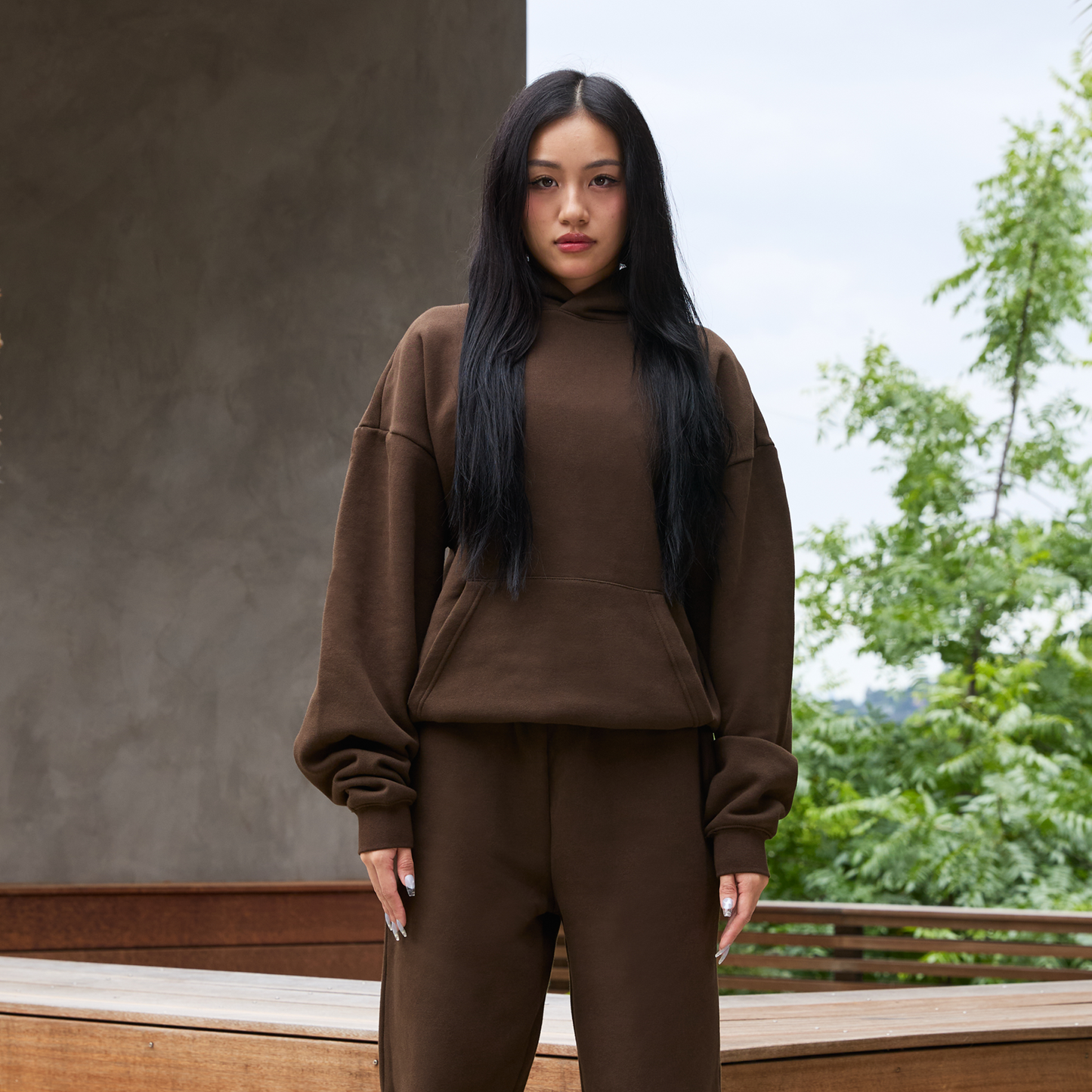 350 GSM 'Chestnut' Fleece Hoodie