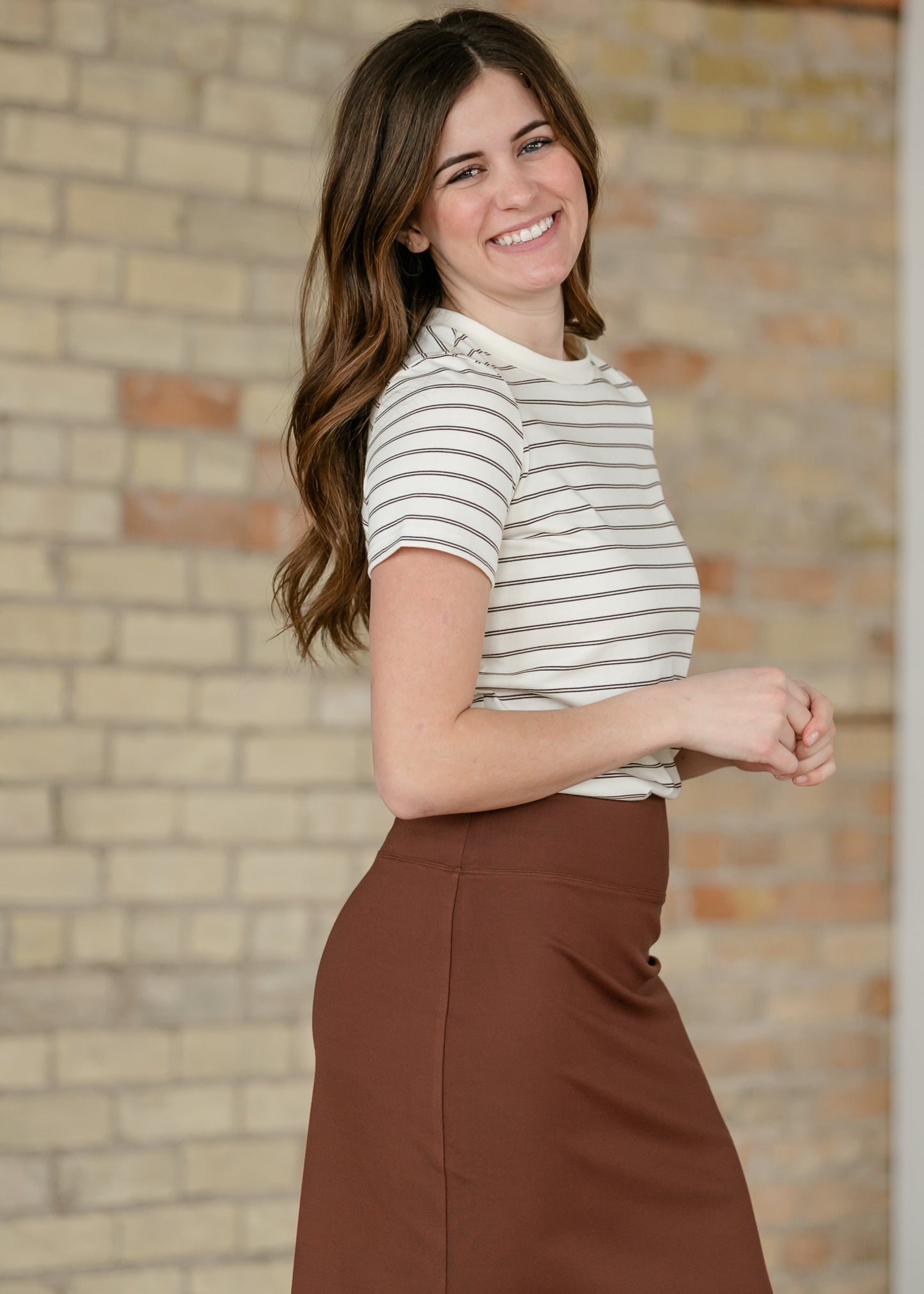 Chloe Cream Essential Striped Tee