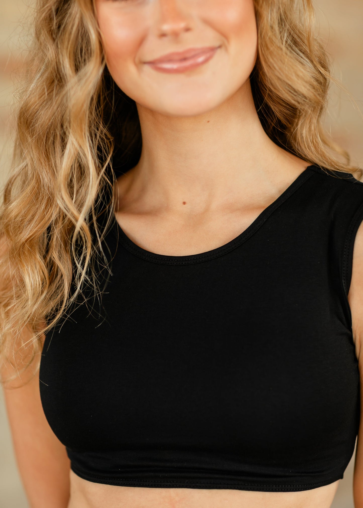Cotton Black Demi Layering Tank
