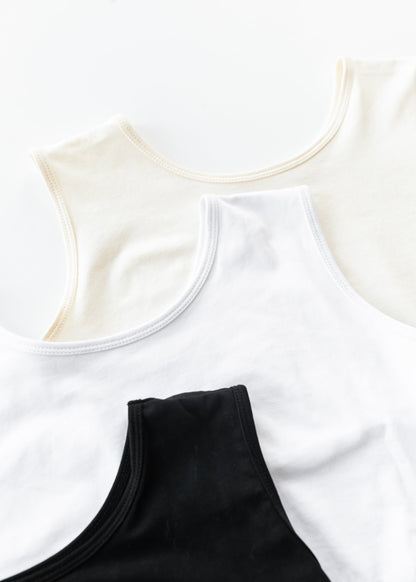 Cotton White Demi Layering Tank
