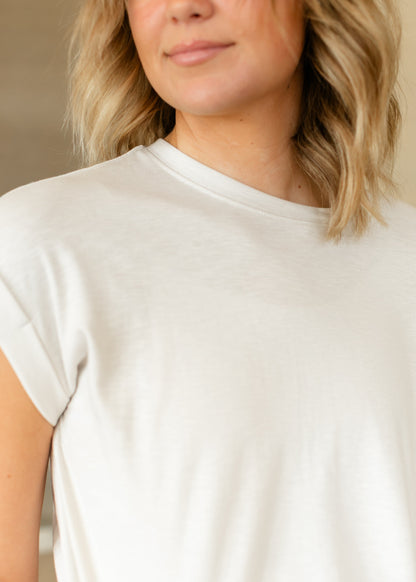Cotton Modal Slub Rolled Sleeve Tee - FINAL SALE