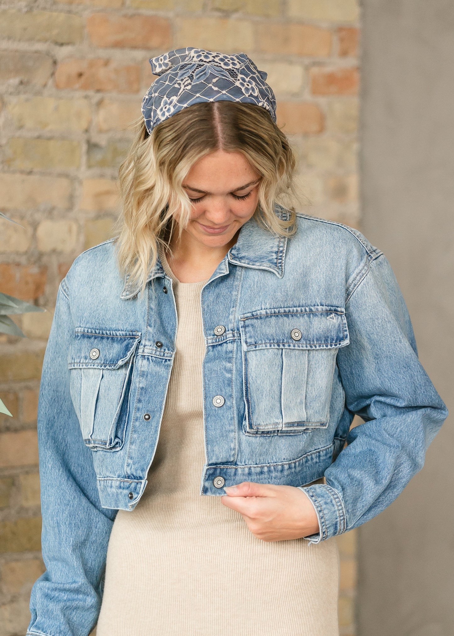 Cropped Cargo Denim Jacket - FINAL SALE
