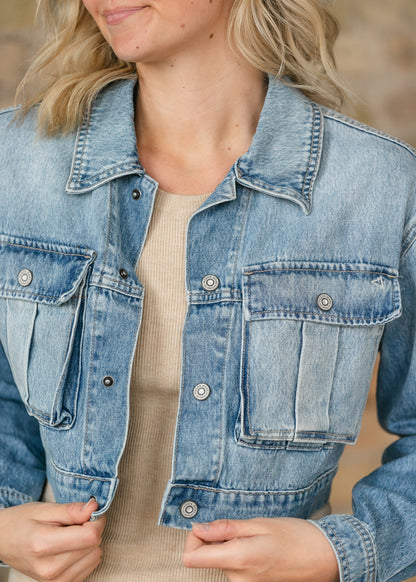 Cropped Cargo Denim Jacket - FINAL SALE