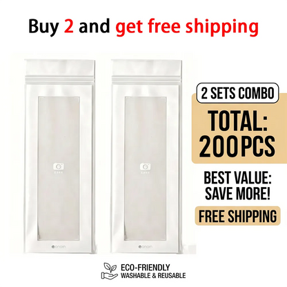 🥬 50/100PCS Reusable Long Food Storage Bags, Double-Zip Seal Freshness Bags for Kitchen