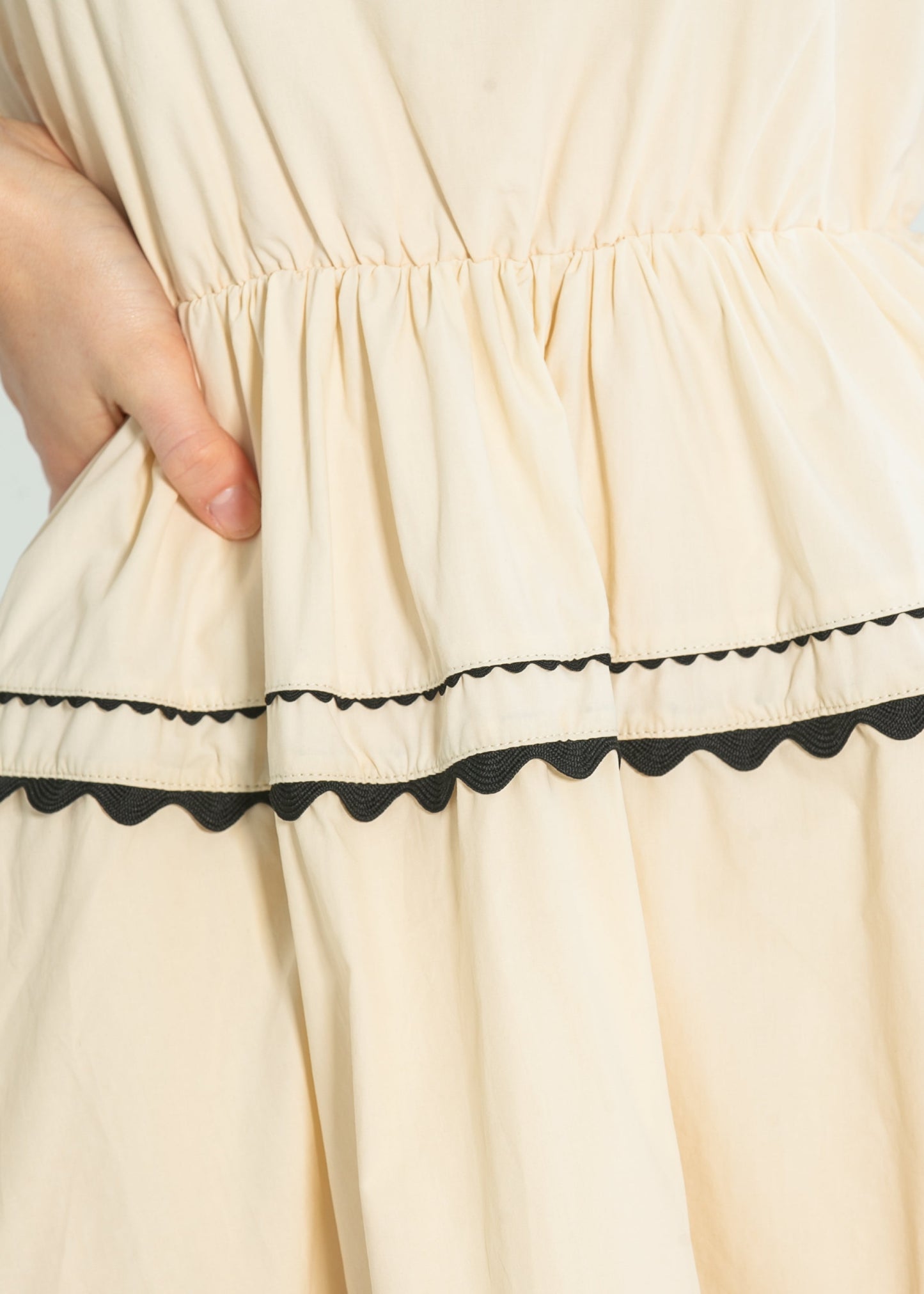 Damson Ric-Rac Ruffle Short Sleeve Midi Dress - FINAL SALE
