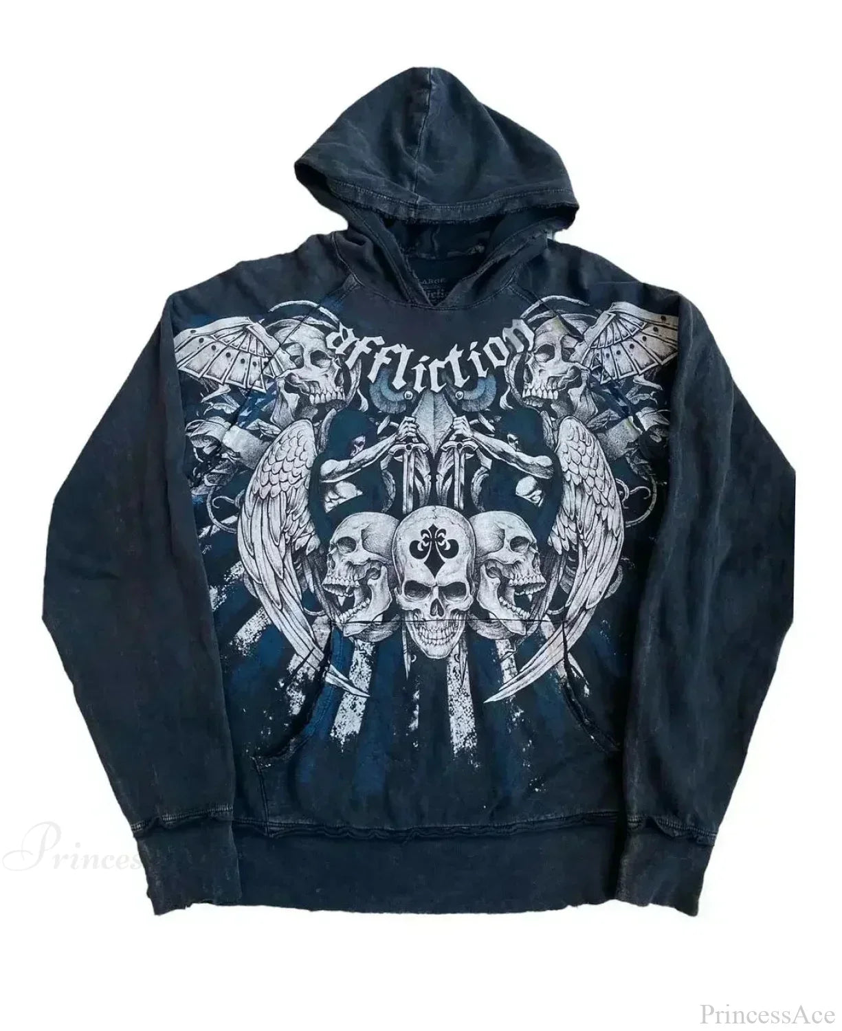 Dark Skull Oversized Zip Hoodie