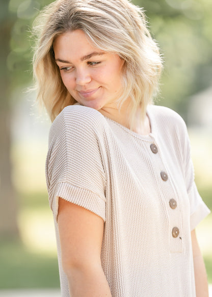 Dawn Ribbed 1/4 Button Midi Dress - FINAL SALE