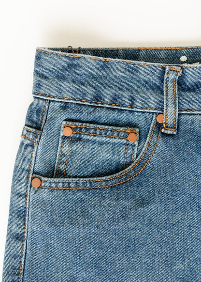 Delaney Medium Wash Denim Midi Skirt - FINAL SALE