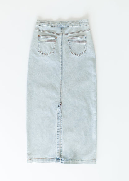Donna Light Wash Maxi Denim Skirt - FINAL SALE