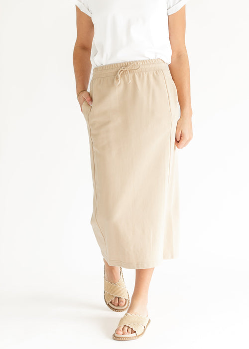 Dori Straight Fit Beige Skirt - FINAL SALE