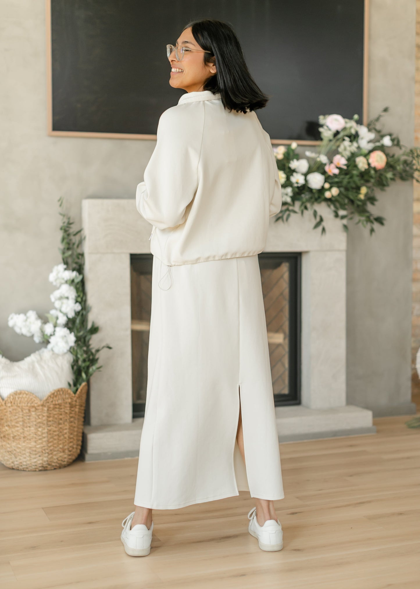 Drawstring Maxi Sweatshirt Skirt - FINAL SALE
