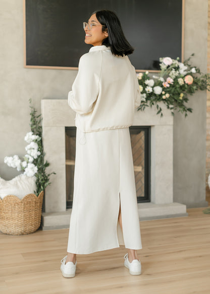 Drawstring Maxi Sweatshirt Skirt - FINAL SALE