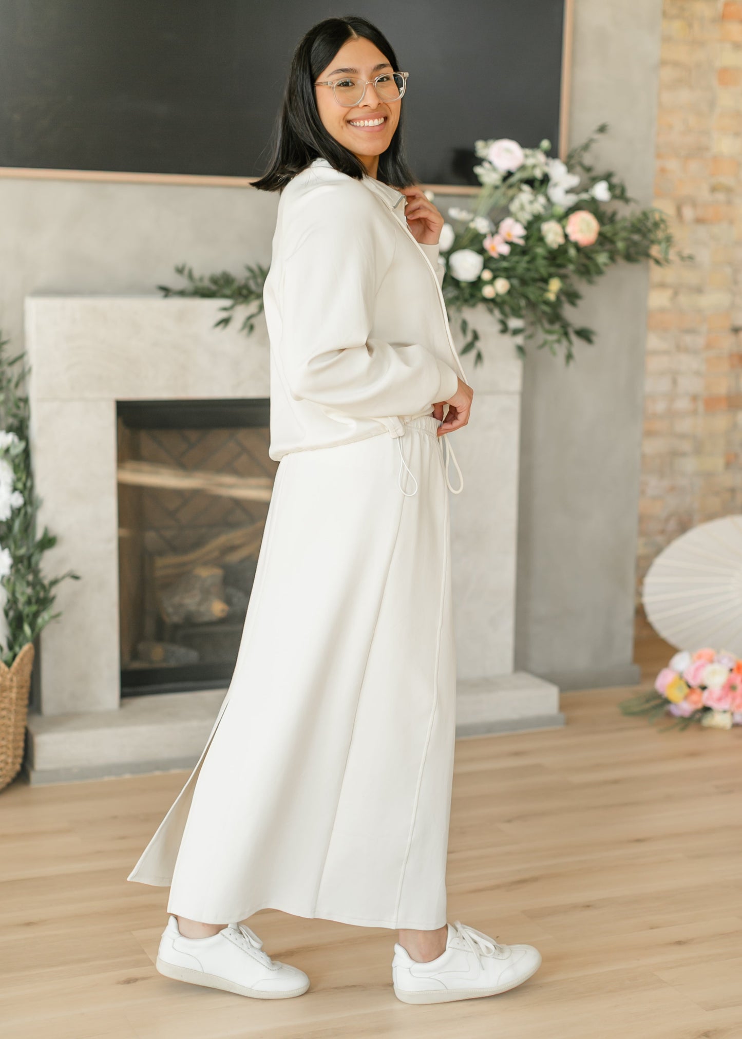 Drawstring Maxi Sweatshirt Skirt - FINAL SALE