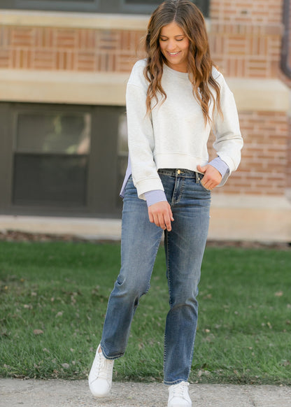 elan Long Sleeve Mixed Media Top - FINAL SALE
