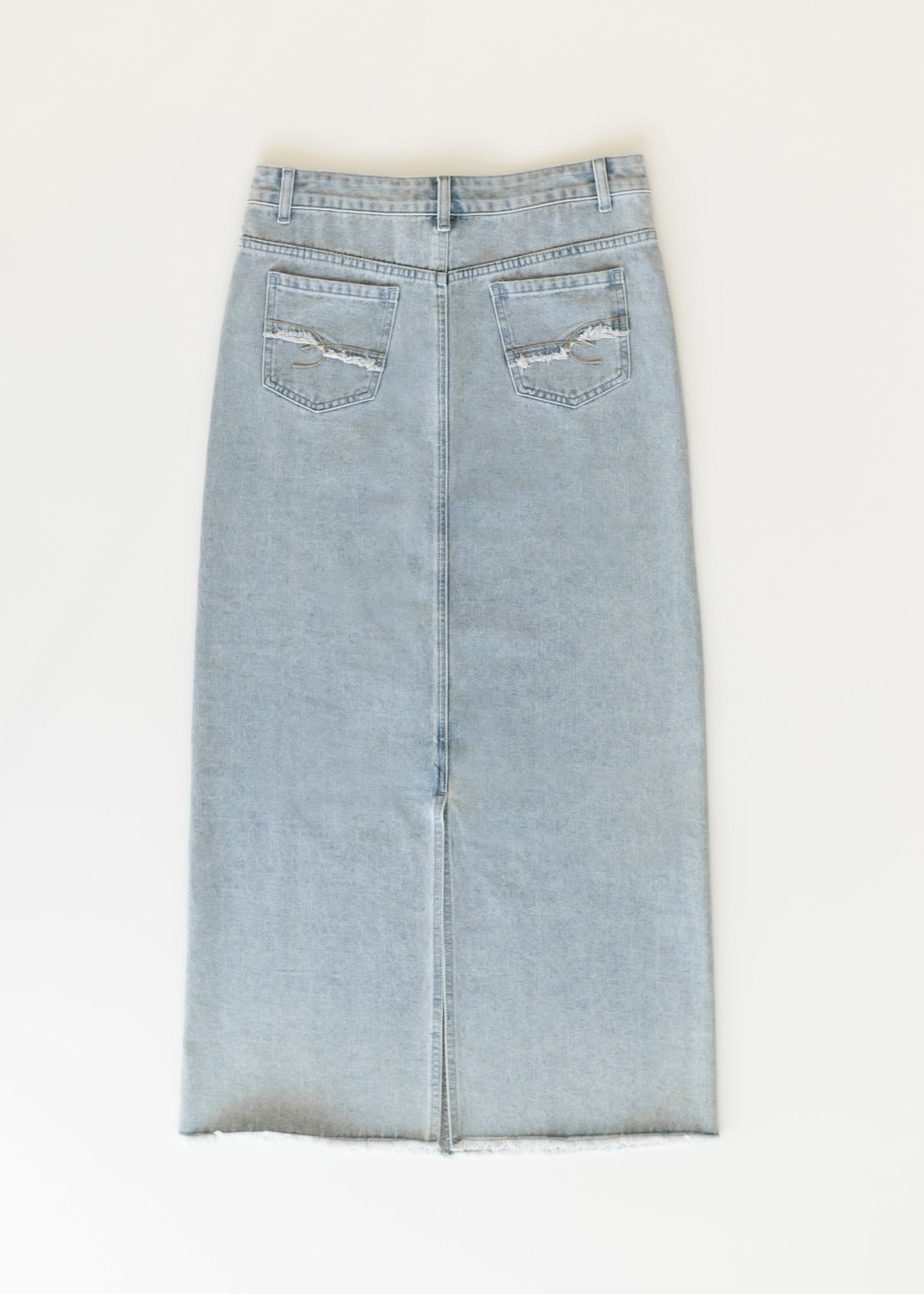 Elisha Light Wash Long Denim Skirt - FINAL SALE