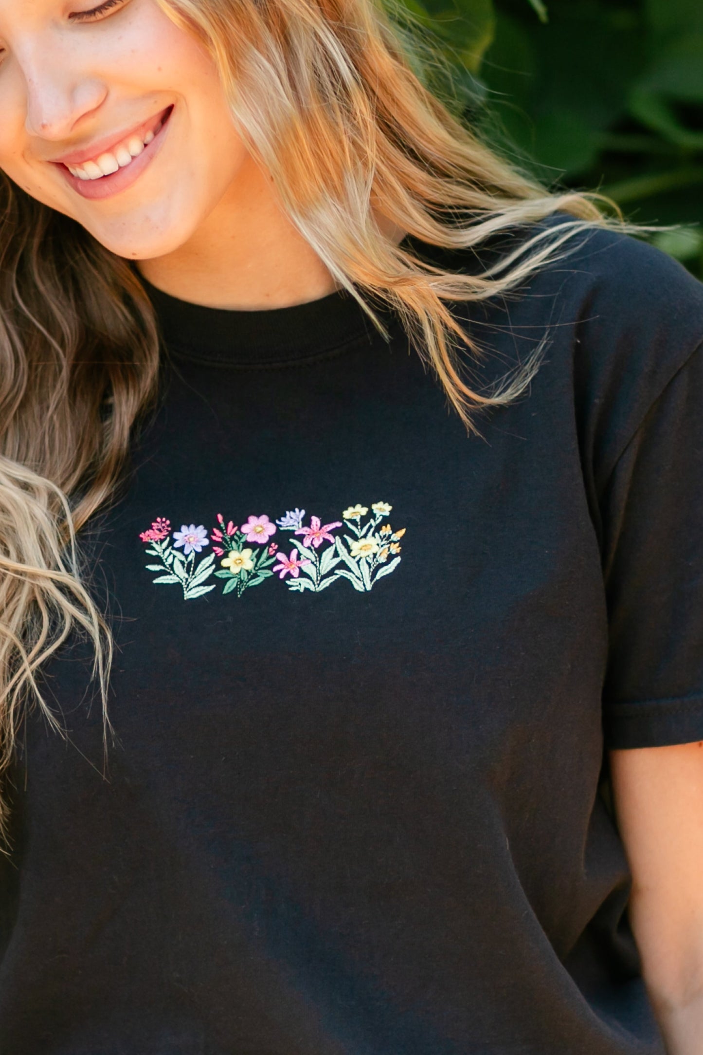 Embroidered Floral Tee - FINAL SALE