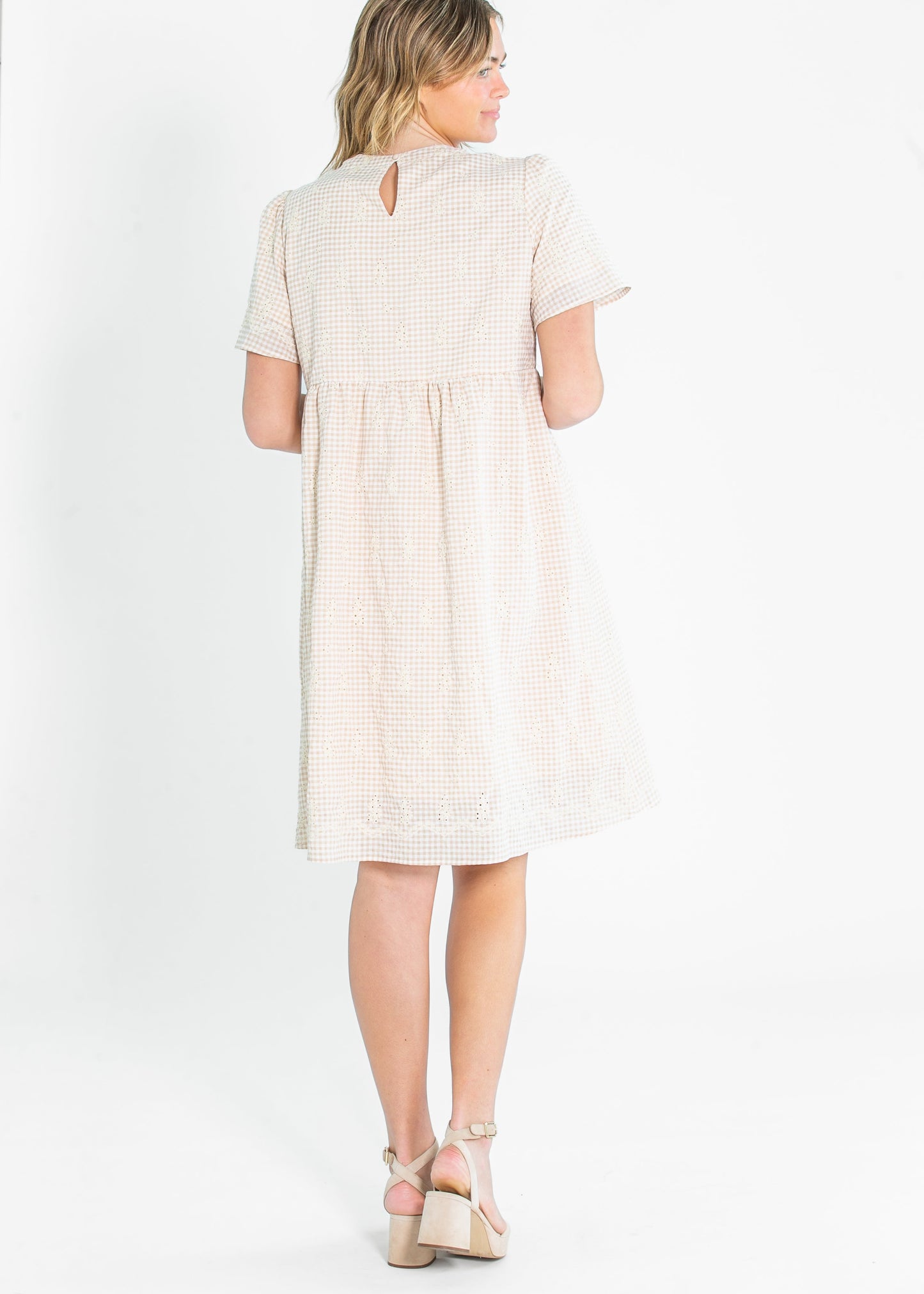 Embroidered Gingham Midi Dress - FINAL SALE
