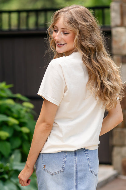 Embroidered Lake Happy Tee - FINAL SALE