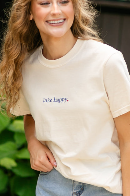 Embroidered Lake Happy Tee - FINAL SALE