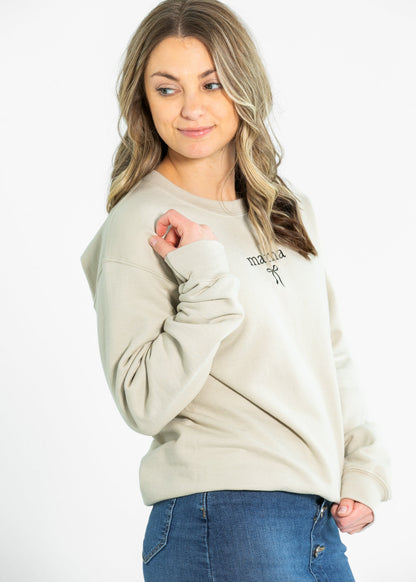 Embroidered Mama Crewneck Coquette Bow Sweatshirt - FINAL SALE