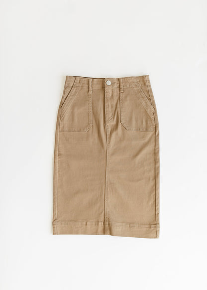Erica Cotton Twill Midi Skirt - FINAL SALE