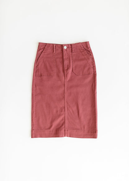 Erica Cotton Twill Midi Skirt - FINAL SALE
