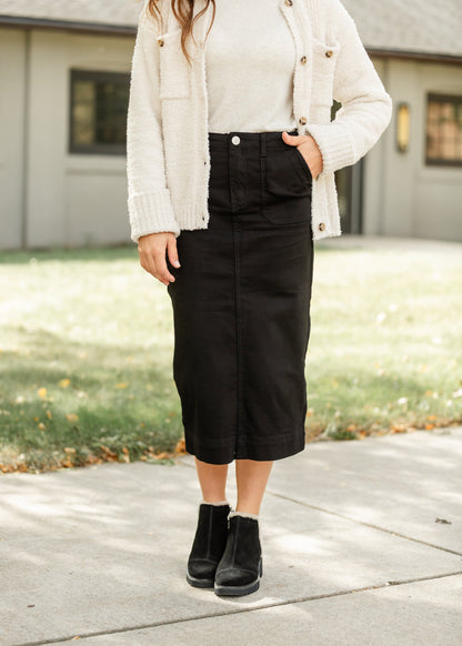 Erica Cotton Twill Midi Skirt - FINAL SALE