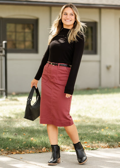 Erica Cotton Twill Midi Skirt - FINAL SALE
