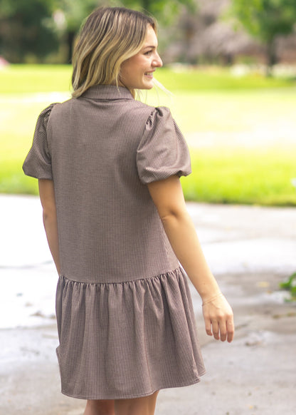 Esme Chocolate Check Dress - FINAL SALE
