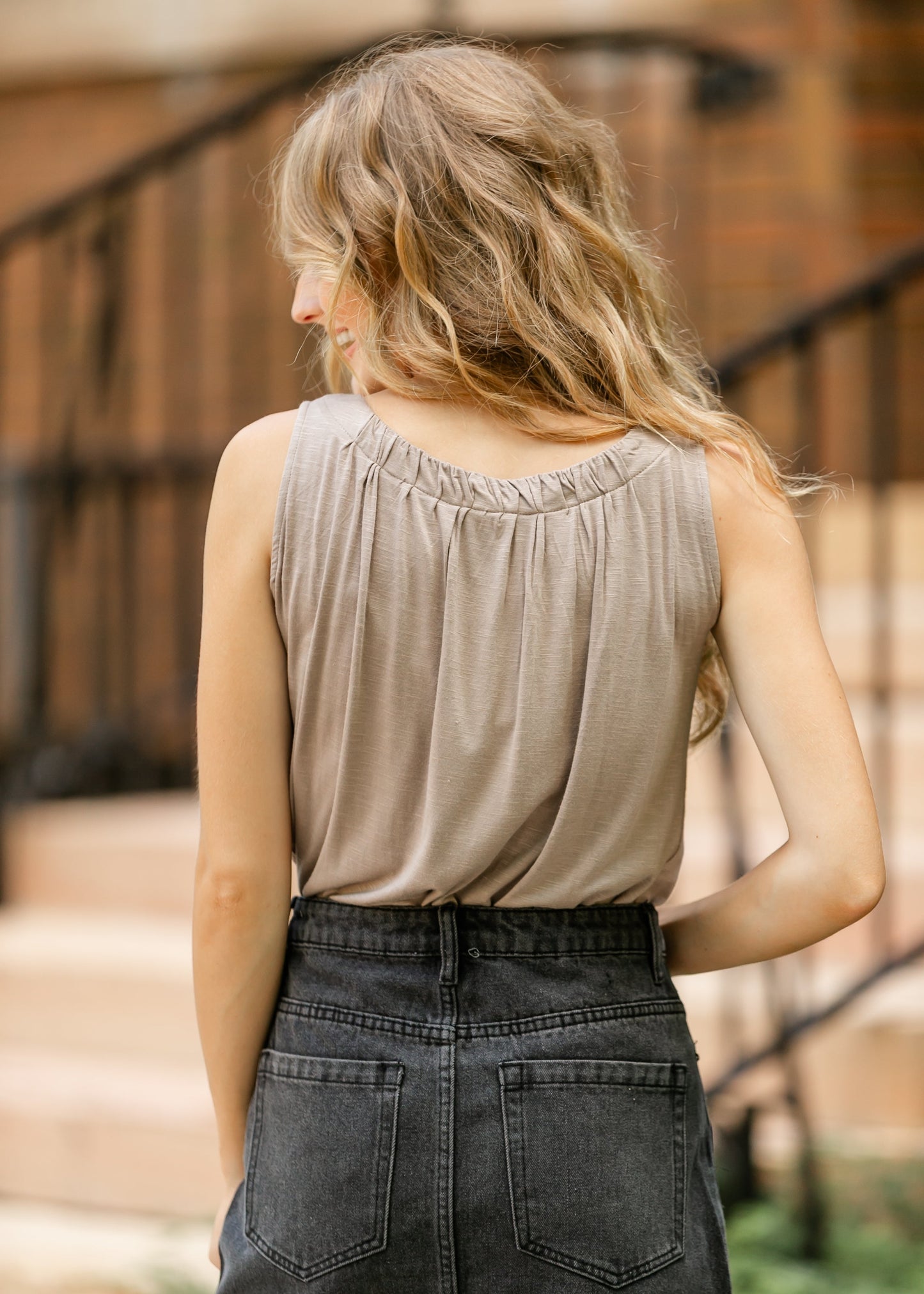 Essential Pleated Neck Layering Tank - FINAL SALE