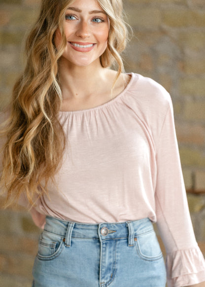 Essential Ruffled 3/4 Sleeve Top - FINAL SALE