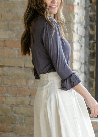 Essential Ruffled 3/4 Sleeve Top - FINAL SALE