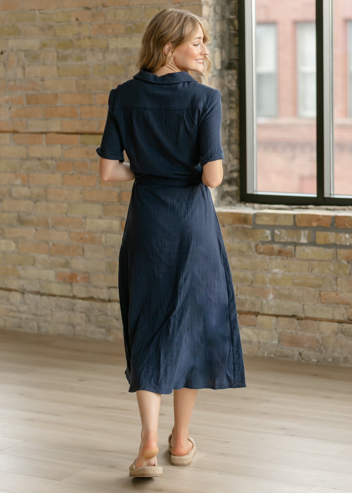Essential Short Sleeve Gauze Shirt Dress