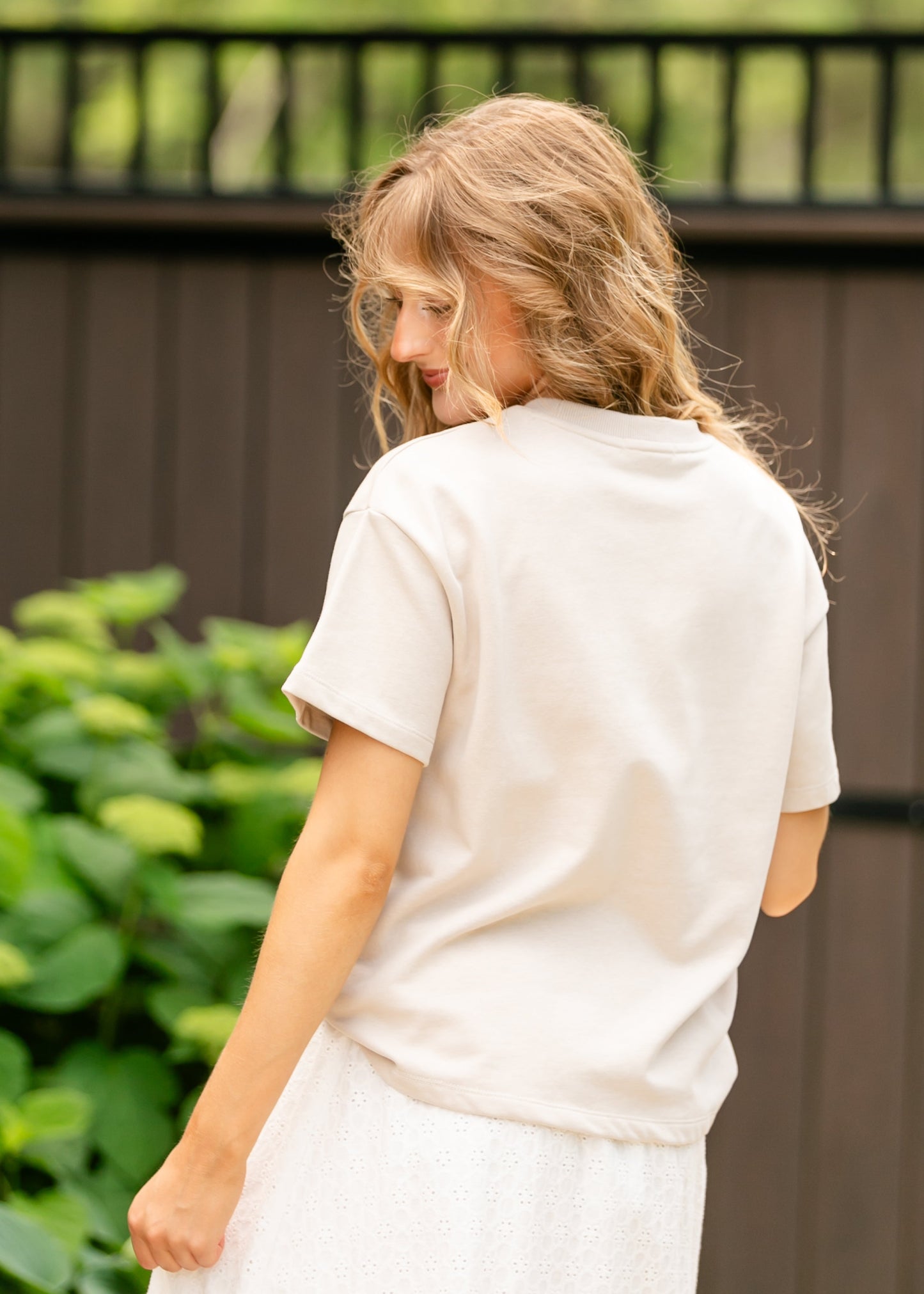 Eyelet Detail Faith Tee - FINAL SALE