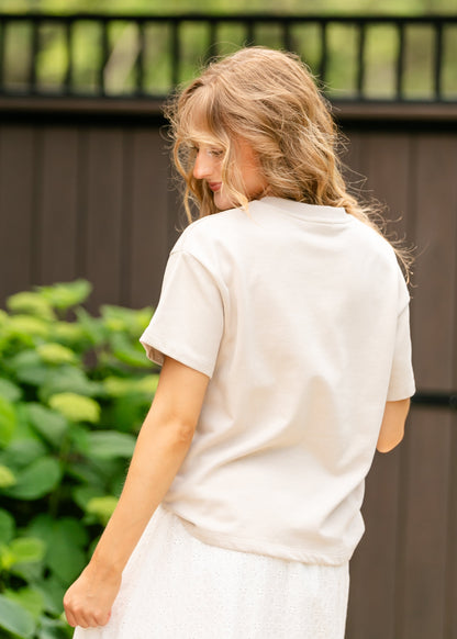 Eyelet Detail Faith Tee - FINAL SALE