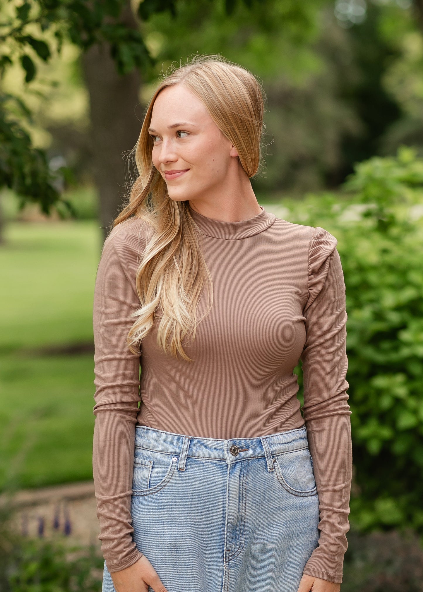 Faye Mockneck Ribbed Long Sleeve Top - FINAL SALE
