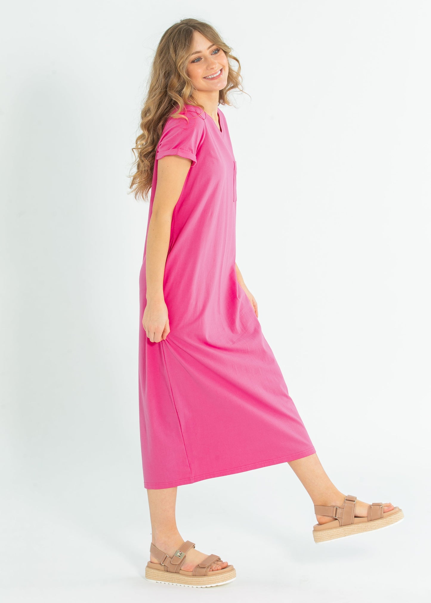 Finley V-Neck Midi Dress - FINAL SALE