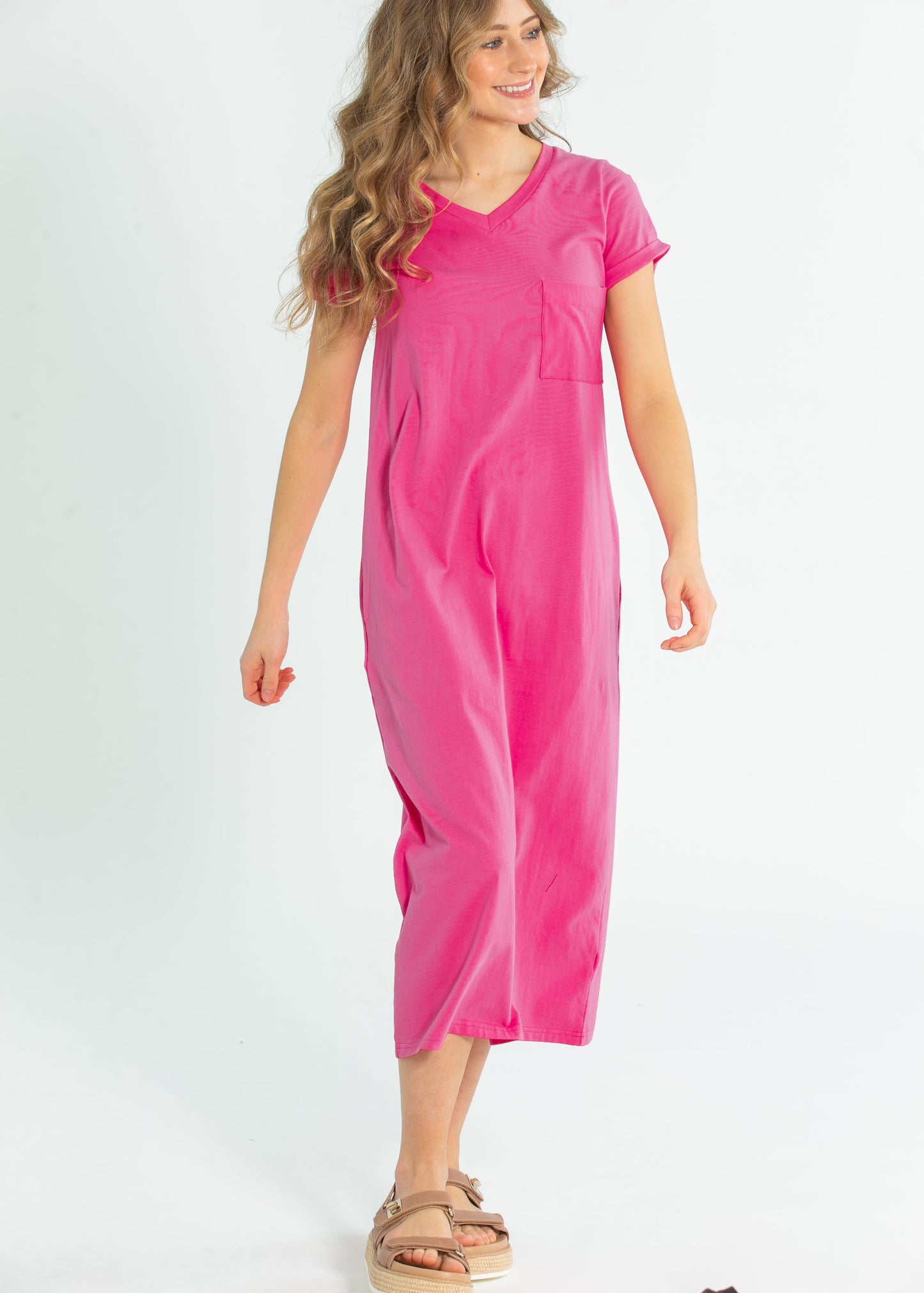 Finley V-Neck Midi Dress - FINAL SALE