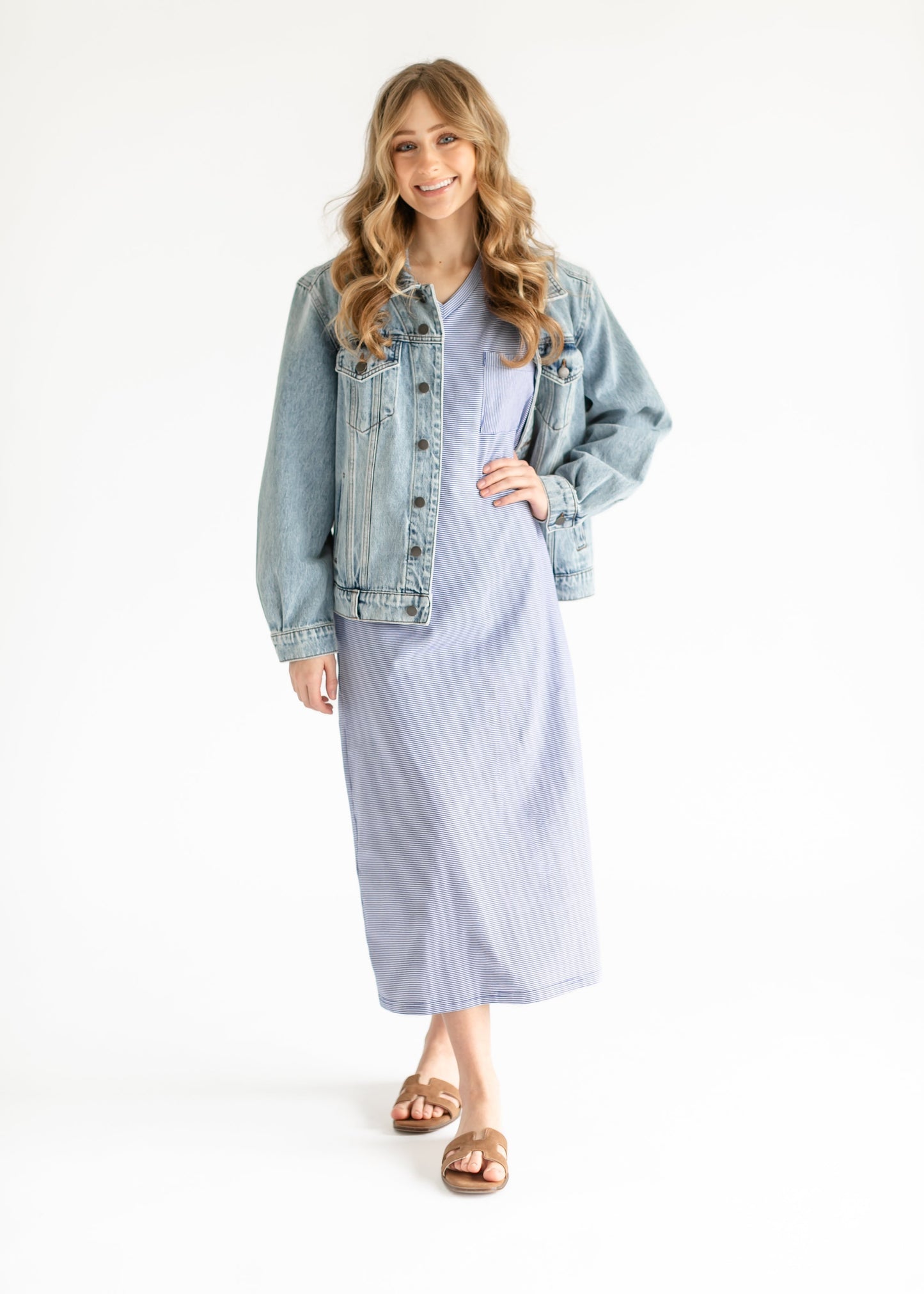 Finley V-Neck Midi Dress - FINAL SALE