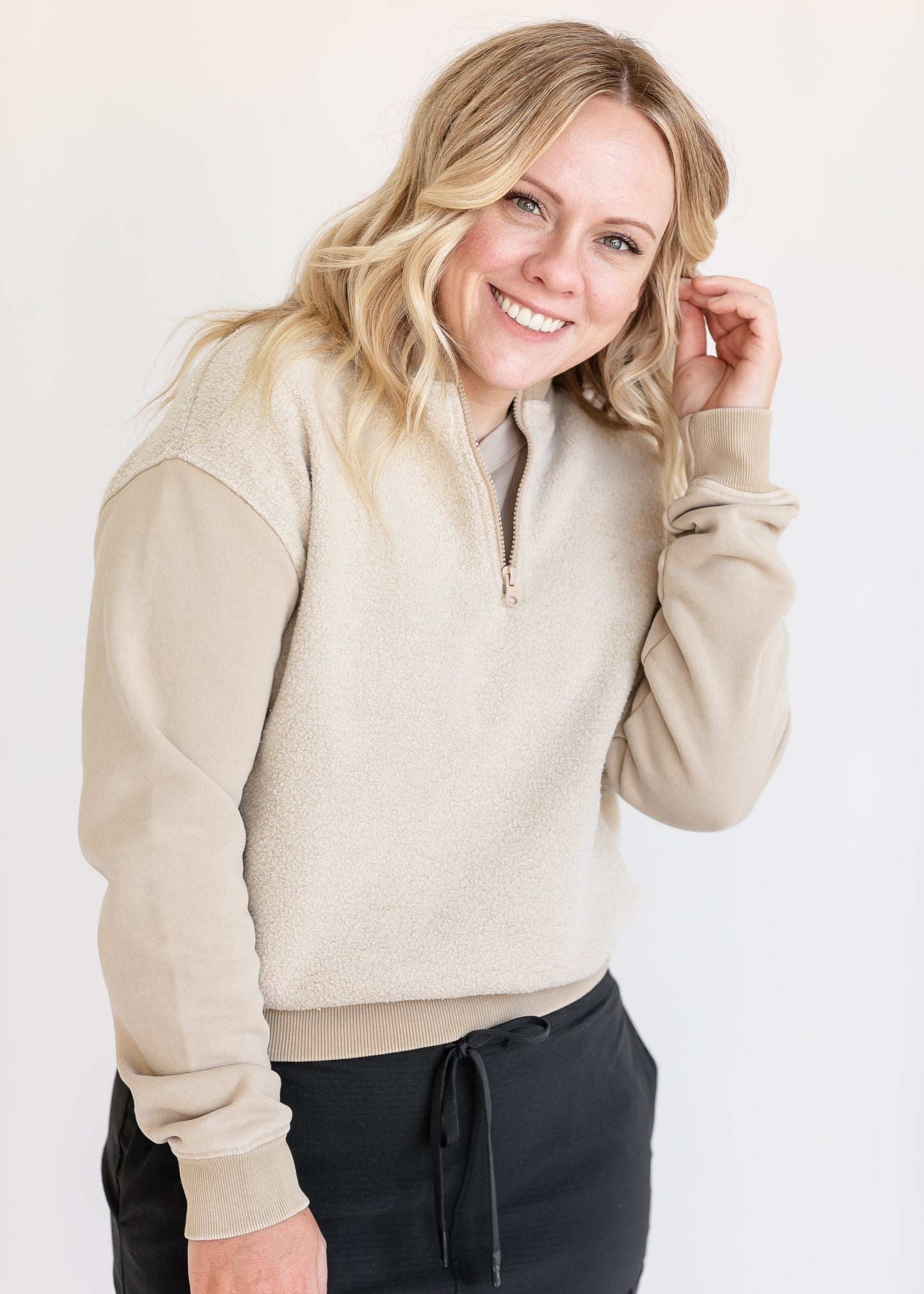 Fleece Half Zip Pullover Sweatshirt - FINAL SALE