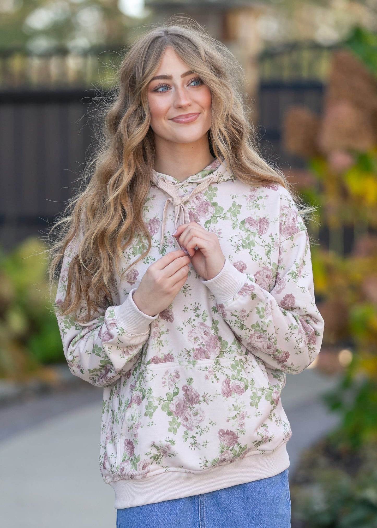 Floral Print Hooded Sweatshirt - FINAL SALE
