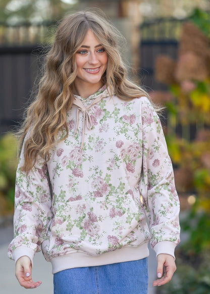 Floral Print Hooded Sweatshirt - FINAL SALE