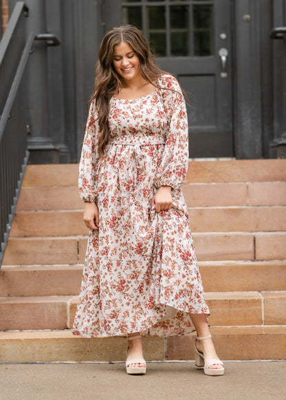 Floral Print Square Neck Maxi Dress - FINAL SALE
