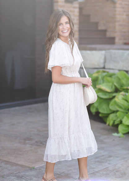 Flutter Sleeve Midi Dress - FINAL SALE