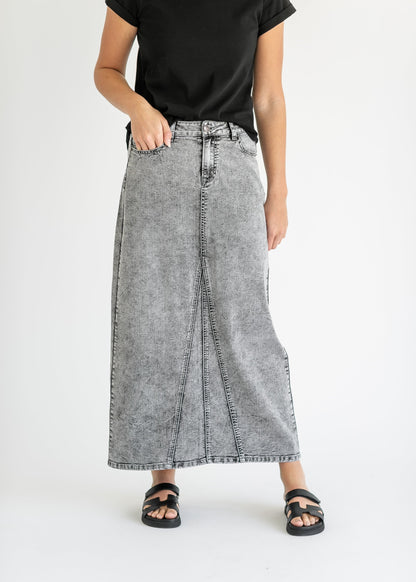 Genevieve A-line Denim Maxi Skirt - FINAL SALE